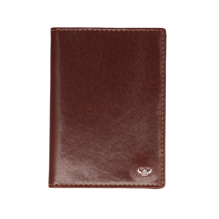 Reisepasshülle RFID Golden Head 10 x 14cm in Braun aus Leder - leder-accessoires.com