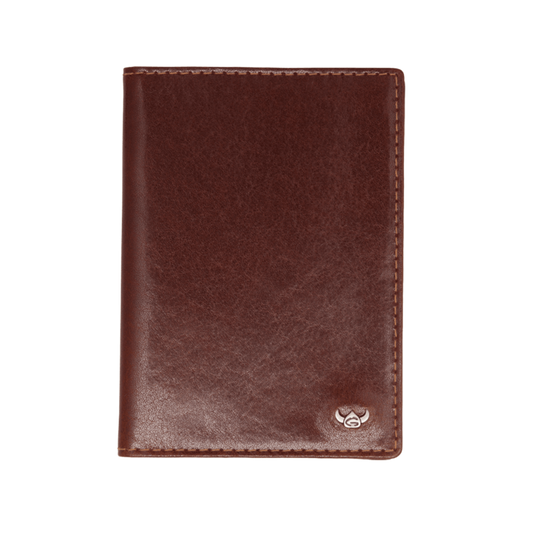 Reisepasshülle RFID Golden Head 10 x 14cm in Braun aus Leder - leder-accessoires.com