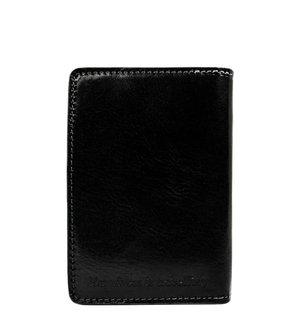 Briefmappe| Passhülle 10 x 14,5cm in Schwarz Steckfächern - leder-accessoires.com