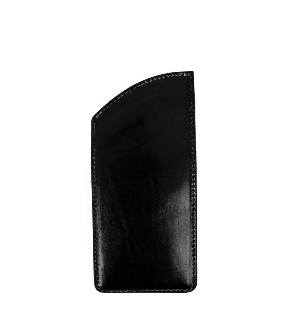 Brillenetui 8,5 x 18cm in Schwarz mit Steckfach - leder-accessoires.com