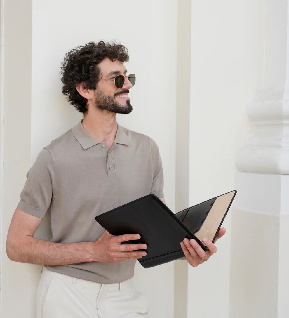 Schreibmappe-| Organizer A4 in Schwarz - leder-accessoires.com