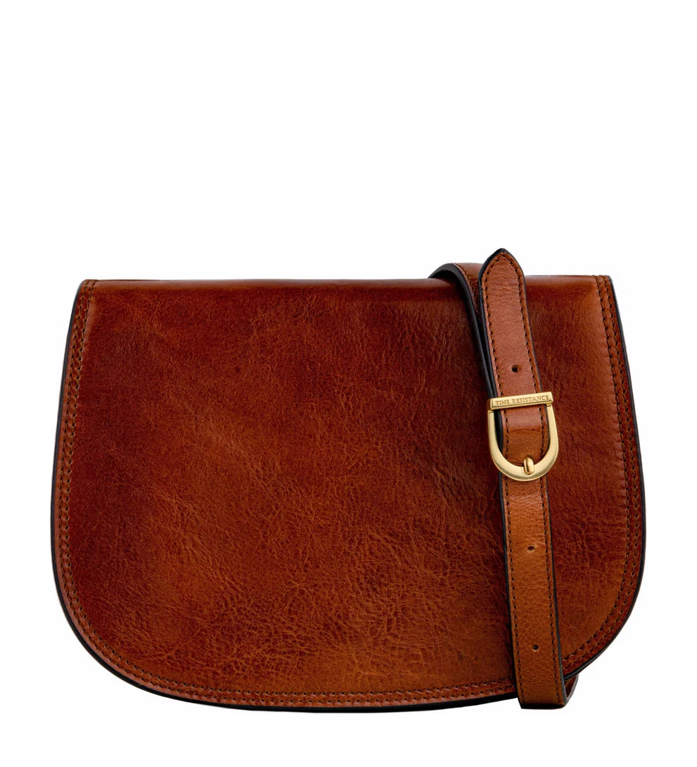 Satteltasche|Crossover 25 x 18cm in Cognac aus Leder - leder-accessoires.com