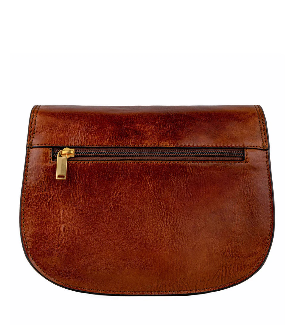 Satteltasche|Crossover 25 x 18cm in Cognac aus Leder - leder-accessoires.com