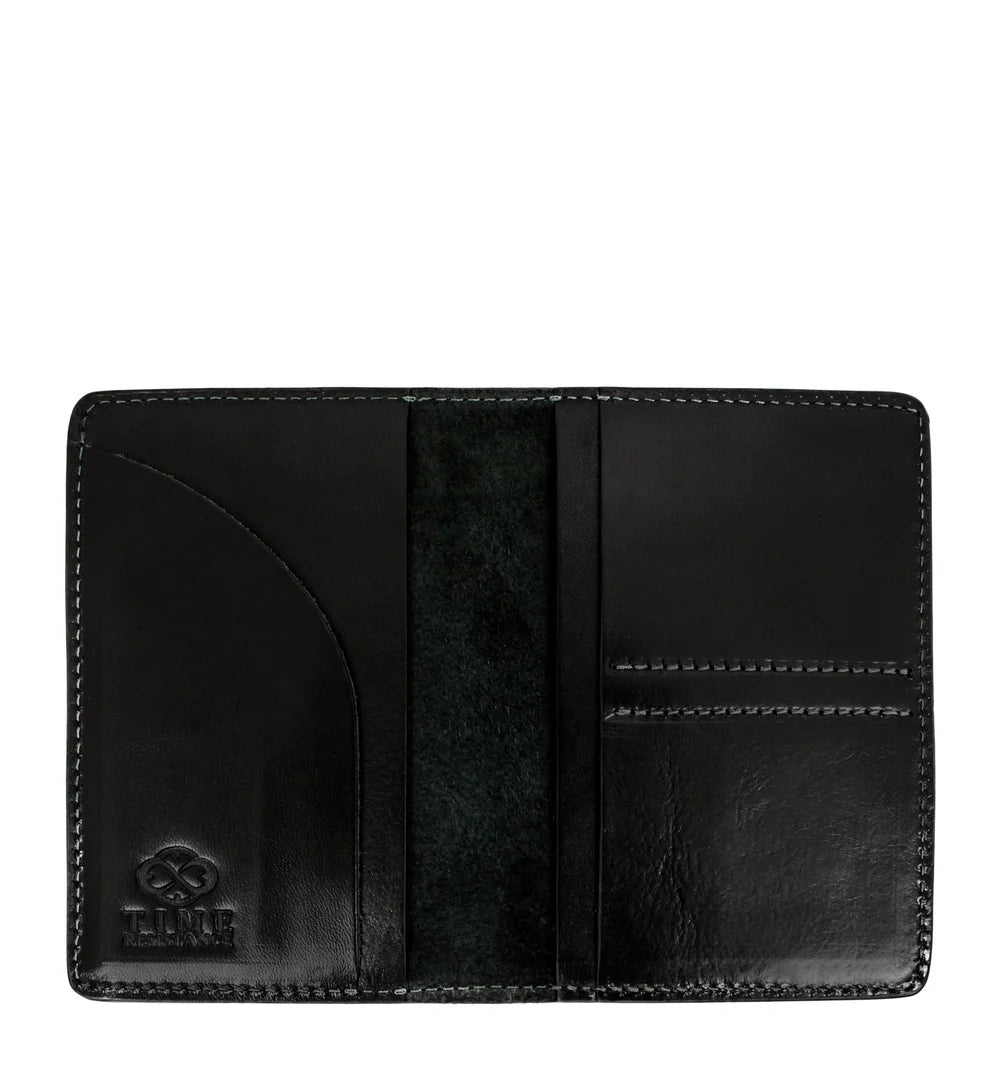 Briefmappe| Passhülle 10 x 14,5cm in Schwarz Steckfächern - leder-accessoires.com