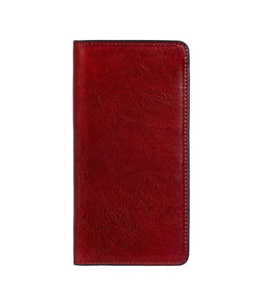 Lederbörse 20,5x10cm in Rot mit Kartenfächer aus Leder - leder-accessoires.com