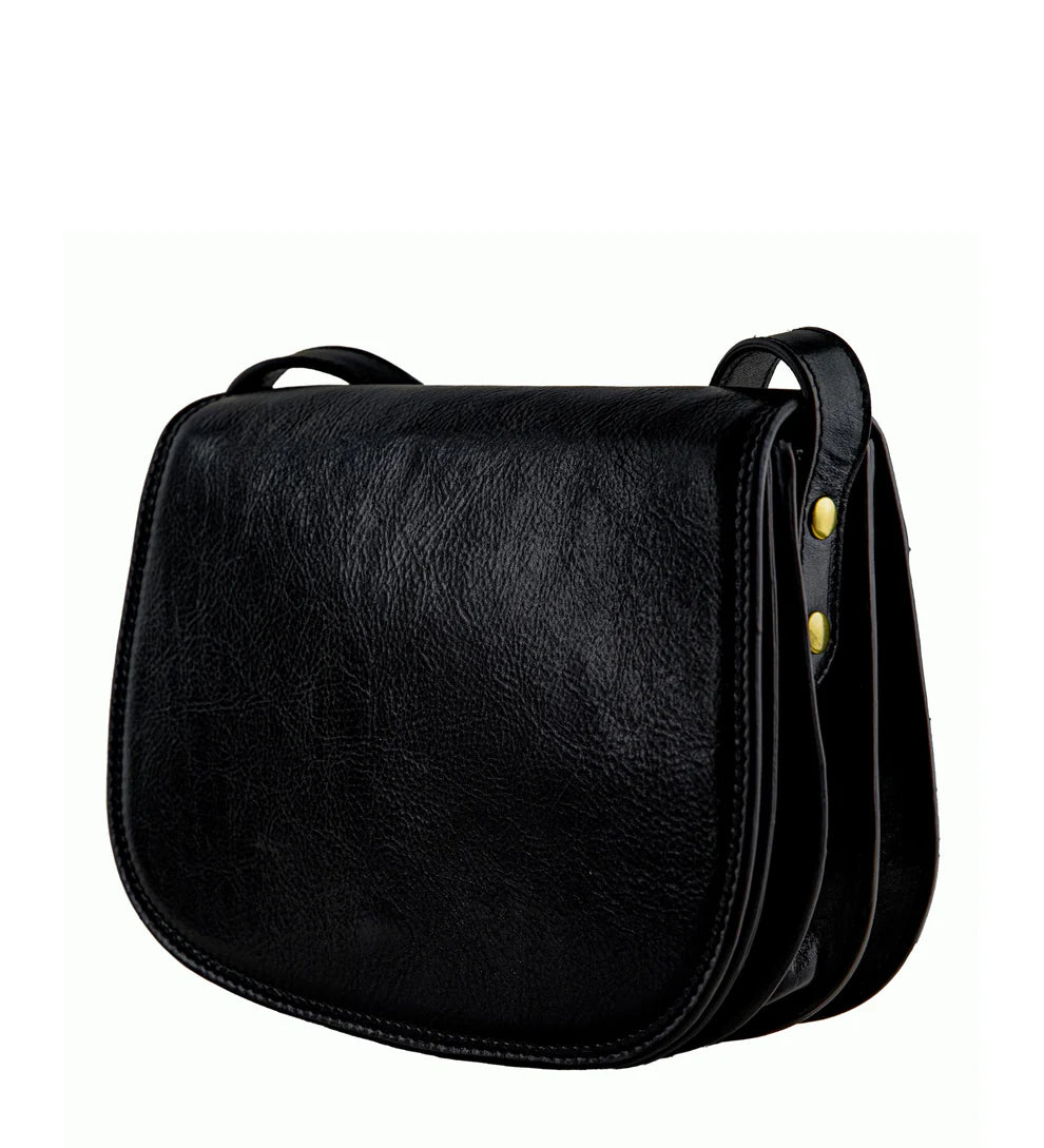 Satteltasche|Crossover 25 x 18cm in Schwarz aus Leder - leder-accessoires.com
