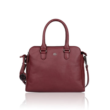 Kurzgrifftasche aus Leder in Rot mit Reißverschluss - leder-accessoires.com