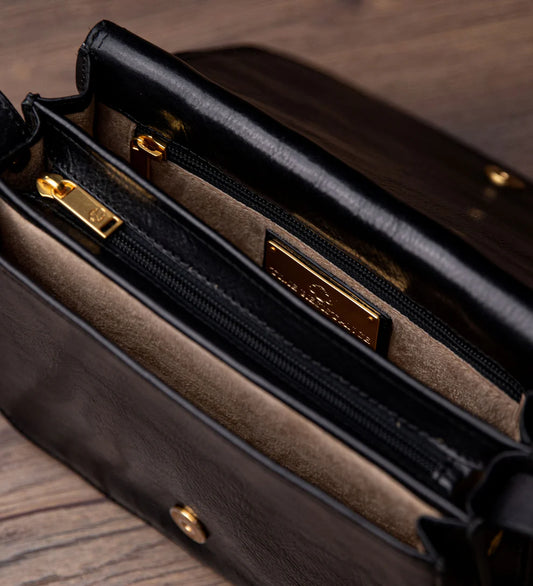 Satteltasche|Crossover 25 x 18cm in Schwarz aus Leder - leder-accessoires.com