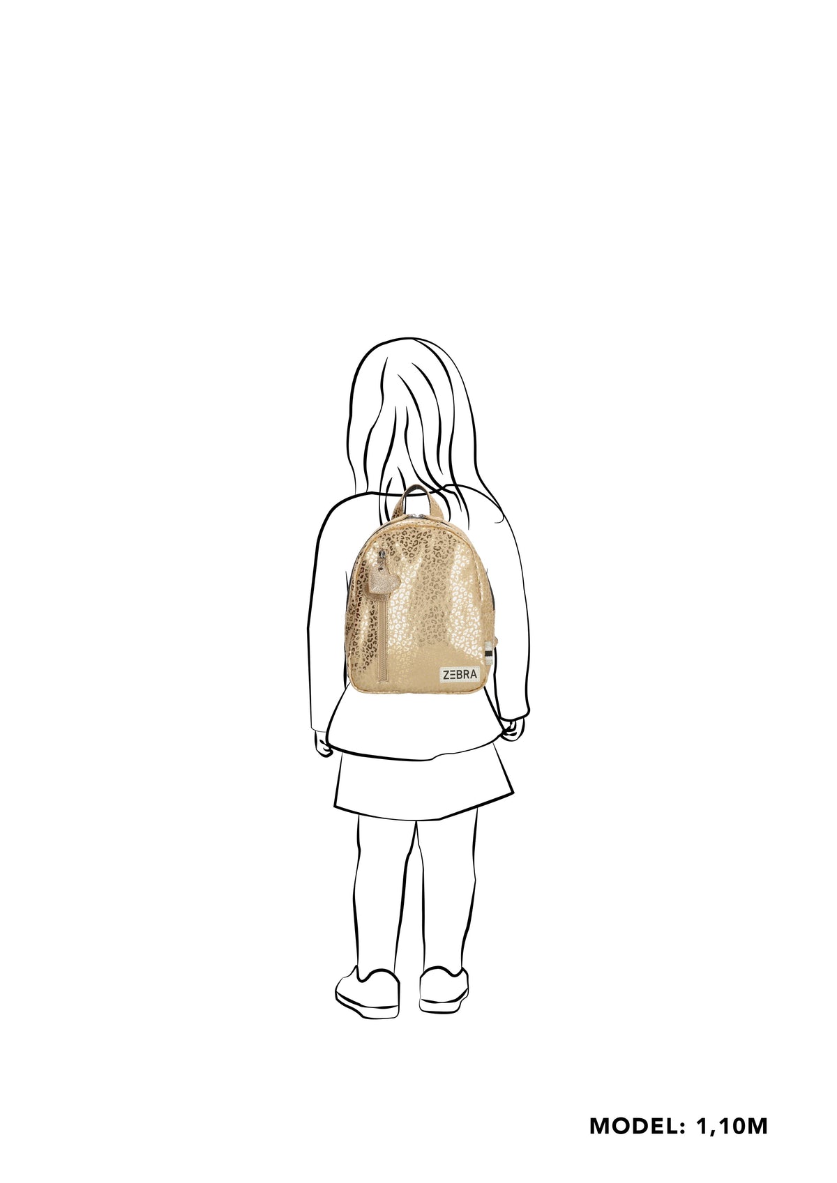 Kinderrucksack S 23x28cm mit Leo-Muster in Gold Metallic - leder-accessoires.com