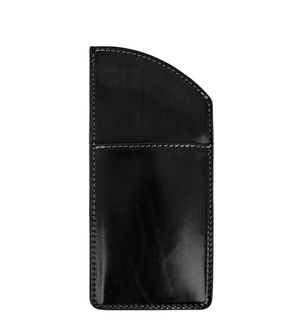 Brillenetui 8,5 x 18cm in Schwarz mit Steckfach - leder-accessoires.com