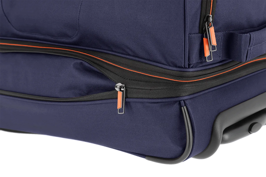 Trolleyreisetasche 55 x 32 x 29 cm in Blau mit Dehnfalte - leder-accessoires.com