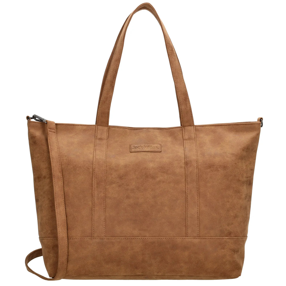 Shopper aus Kunstleder in Braun 46x30cm mit Reißverschluss - leder-accessoires.com