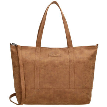 Shopper aus Kunstleder in Braun 46x30cm mit Reißverschluss - leder-accessoires.com
