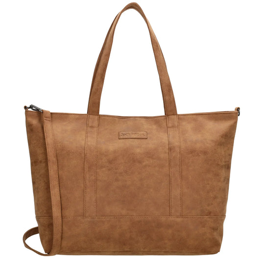 Shopper aus Kunstleder in Braun 46x30cm mit Reißverschluss - leder-accessoires.com