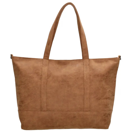Shopper aus Kunstleder in Braun 46x30cm mit Reißverschluss - leder-accessoires.com