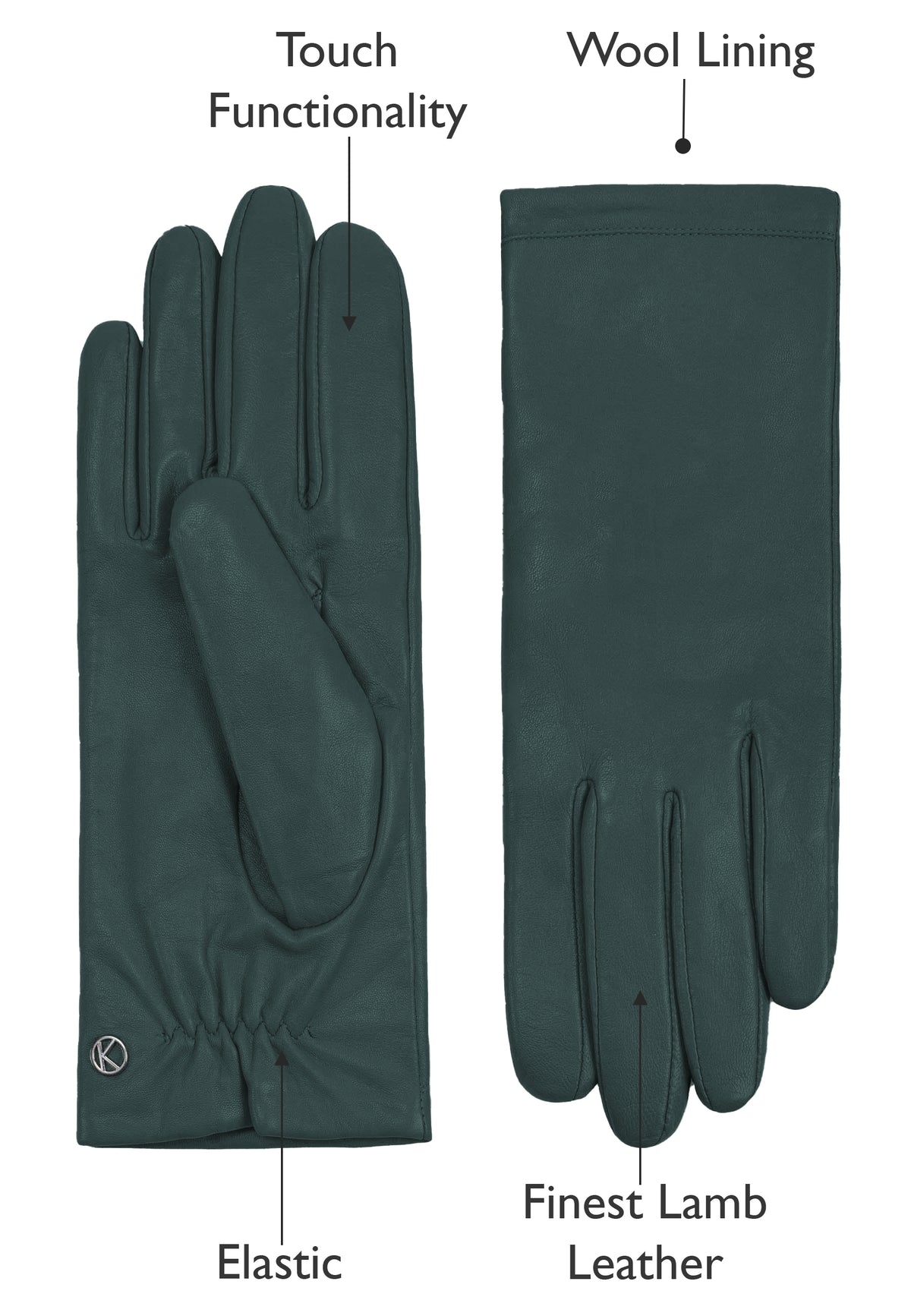 Handschuhe Damen in Grün aus Lammleder - leder-accessoires.com