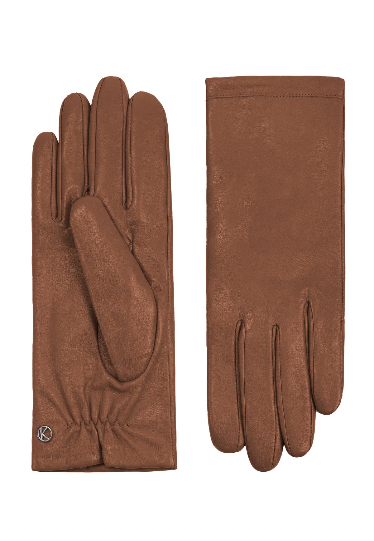 Handschuhe Damen in Cognac aus Lammleder - leder-accessoires.com