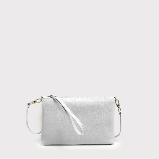 Umhängetasche 24x15x3cm in Weiß aus Leder - leder-accessoires.com