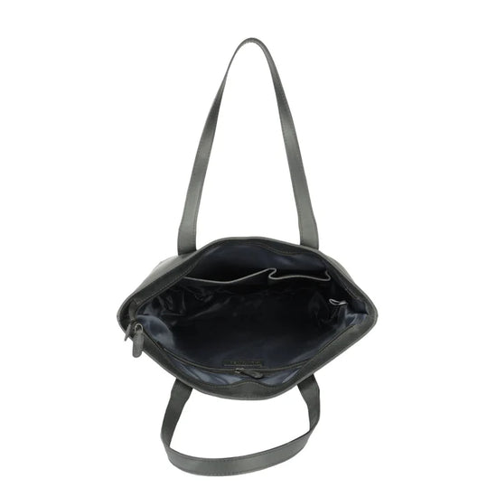 Ledertasche Hochformat Schwarz aus echtem Rindsleder
