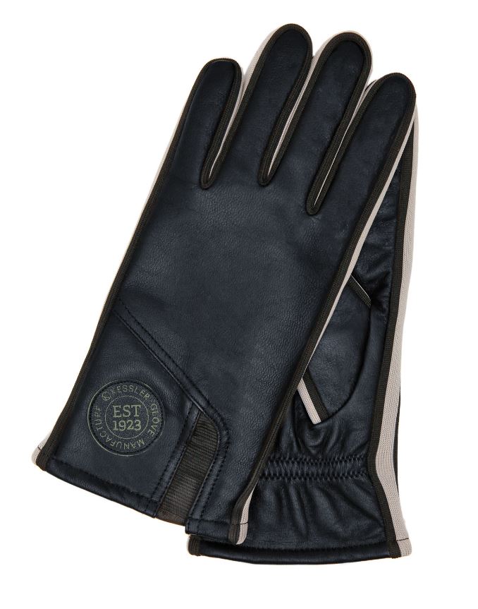 Lederhandschuhe Herren in Dunkelblau mit Touch-Funktion - leder-accessoires.com
