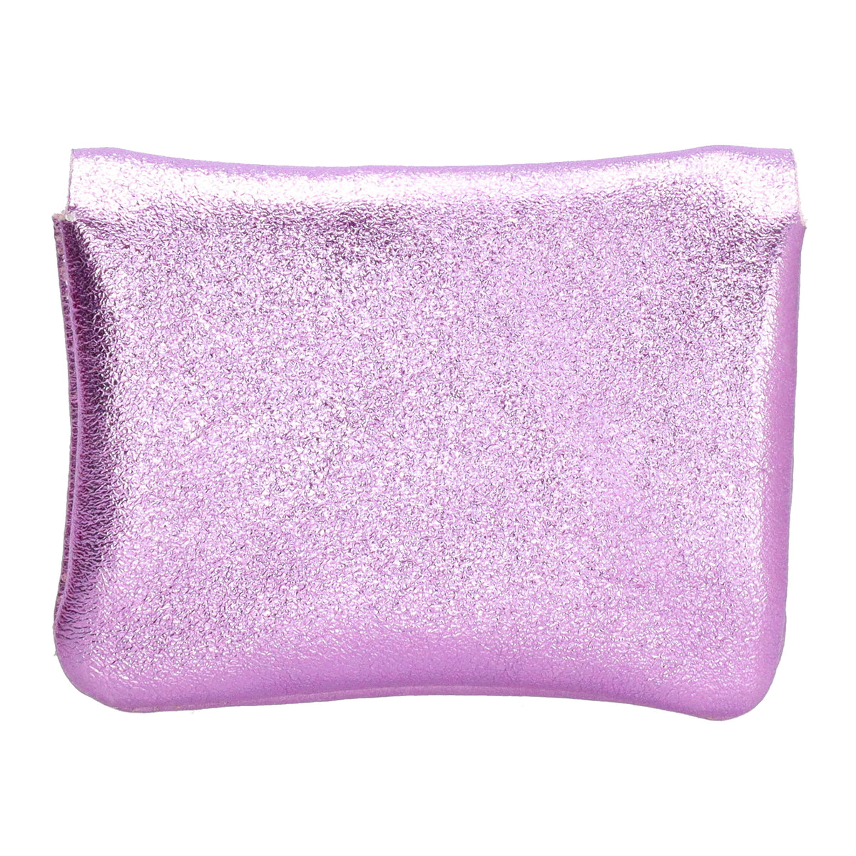 Lederbörse Mini 11x7,5cm in Flieder-Metallic mit Druckknopf - leder-accessoires.com