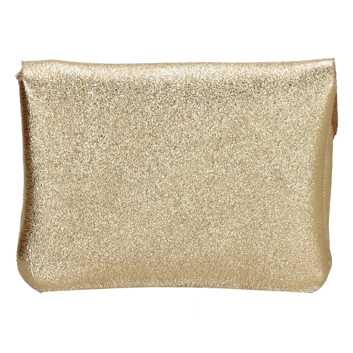Lederbörse Mini 11x7,5cm in Gold-Metallic mit Druckknopf - leder-accessoires.com