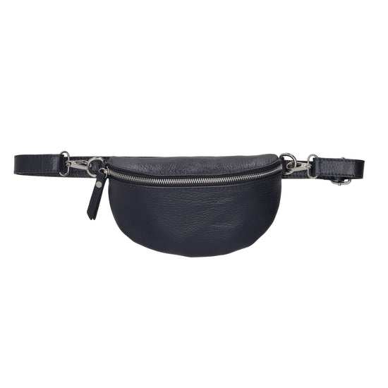 Bodybag 23x13cm in Dunkelblau mit Reißverschluss - leder-accessoires.com