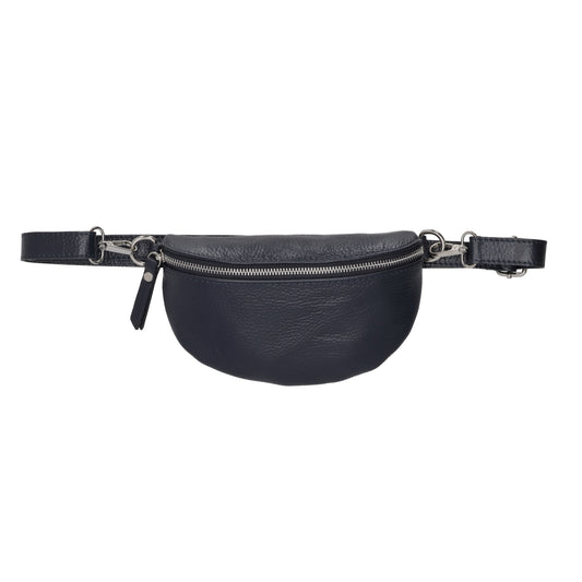 Bodybag 23x13cm in Dunkelblau mit Reißverschluss - leder-accessoires.com