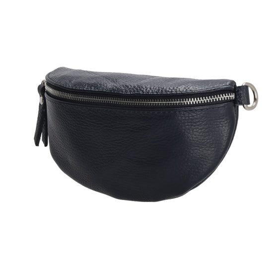 Bodybag 23x13cm in Dunkelblau mit Reißverschluss - leder-accessoires.com