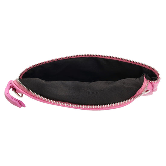 Bodybag 23x13cm in Rosa mit Reißverschluss - leder-accessoires.com