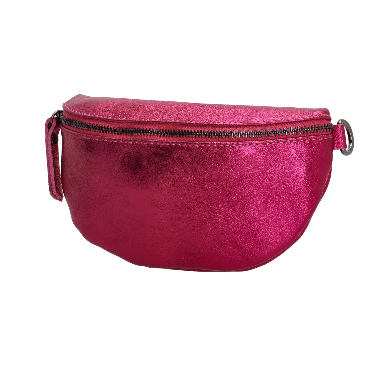 Bodybag 23x13cm in Fuchsia-Metallic mit Reißverschluss - leder-accessoires.com