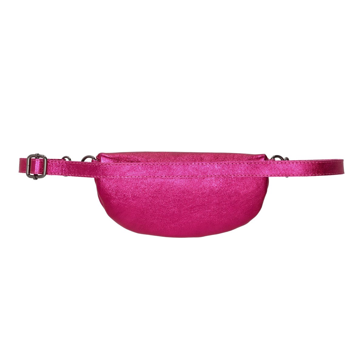 Bodybag 23x13cm in Fuchsia-Metallic mit Reißverschluss - leder-accessoires.com