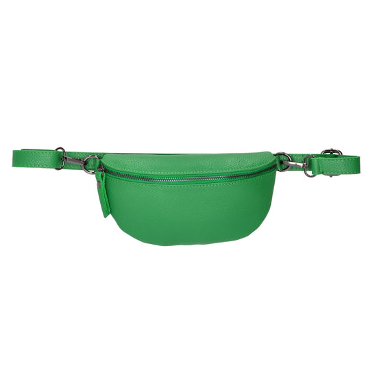 Bodybag 23x13cm in Grün mit Reißverschluss - leder-accessoires.com