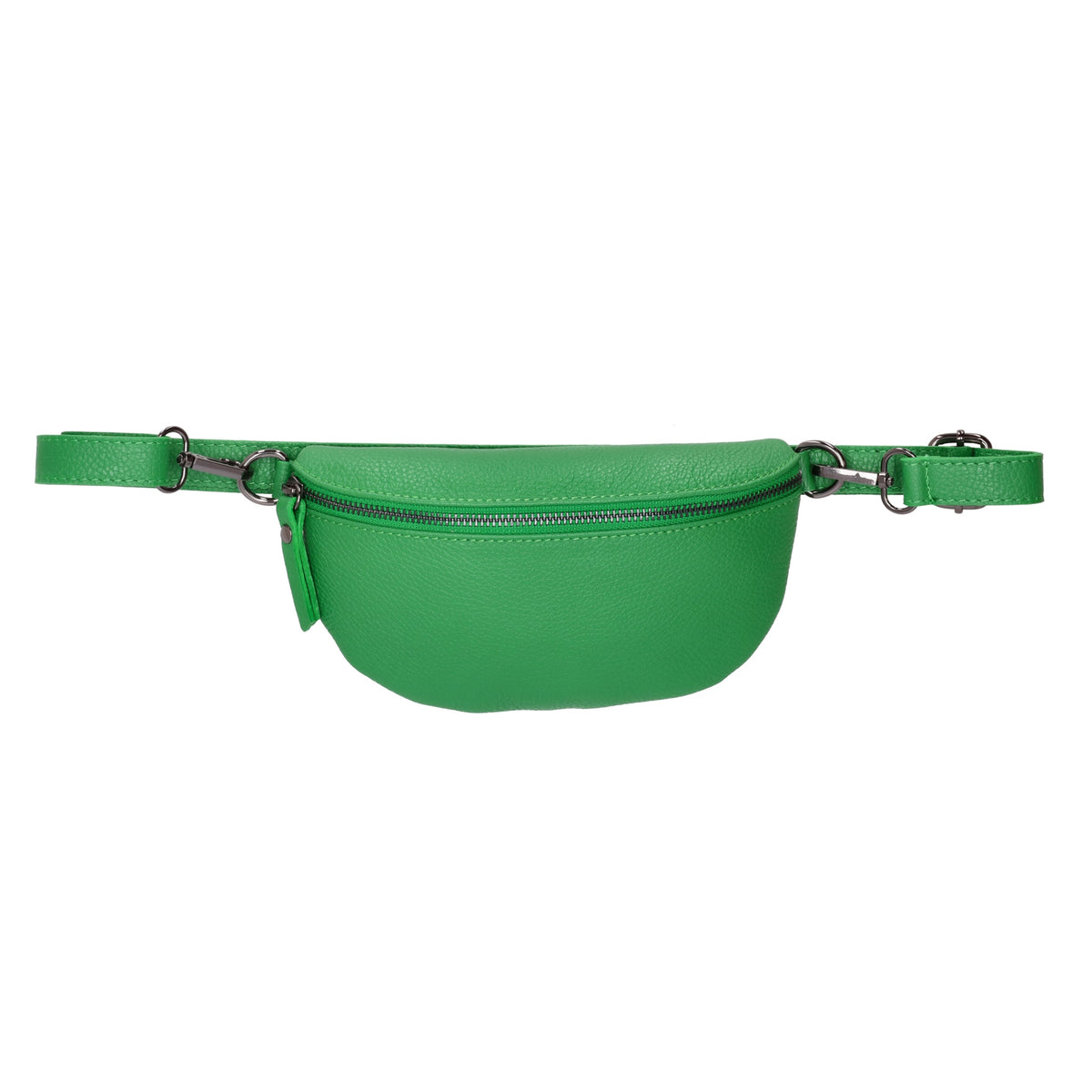 Bodybag 23x13cm in Grün mit Reißverschluss - leder-accessoires.com