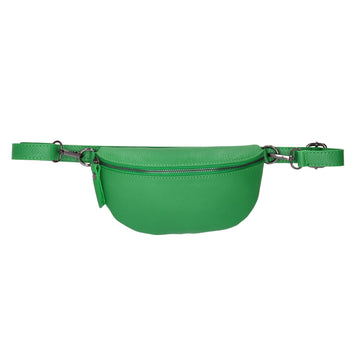 Bodybag 23x13cm in Grün mit Reißverschluss - leder-accessoires.com