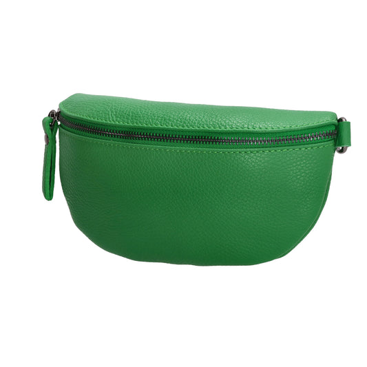 Bodybag 23x13cm in Grün mit Reißverschluss - leder-accessoires.com