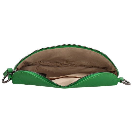 Bodybag 23x13cm in Grün mit Reißverschluss - leder-accessoires.com