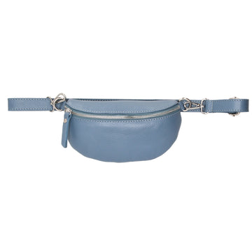 Bodybag 23x13cm in Jeansblau mit Reißverschluss - leder-accessoires.com
