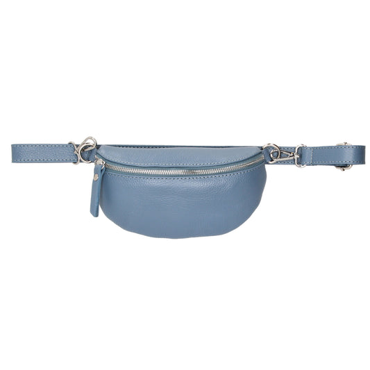 Bodybag 23x13cm in Jeansblau mit Reißverschluss - leder-accessoires.com