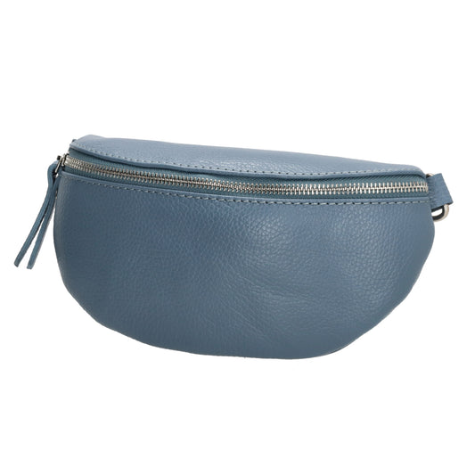 Bodybag 23x13cm in Jeansblau mit Reißverschluss - leder-accessoires.com