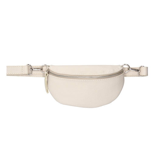 Bodybag 23x13cm in Beige mit Reißverschluss - leder-accessoires.com