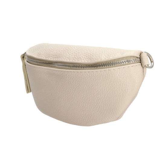 Bodybag 23x13cm in Beige mit Reißverschluss - leder-accessoires.com