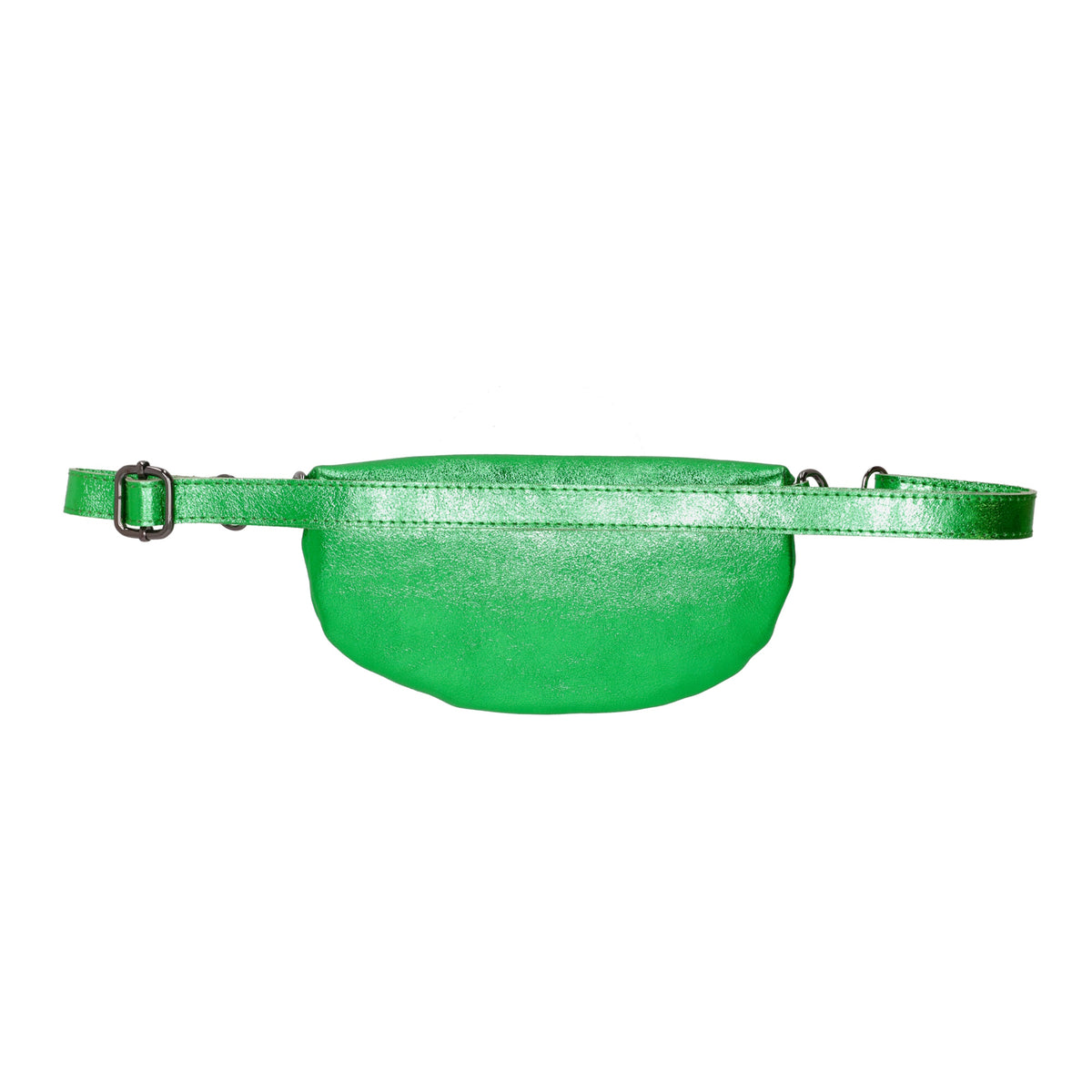 Bodybag 23x13cm in Grün-Metallic mit Reißverschluss - leder-accessoires.com