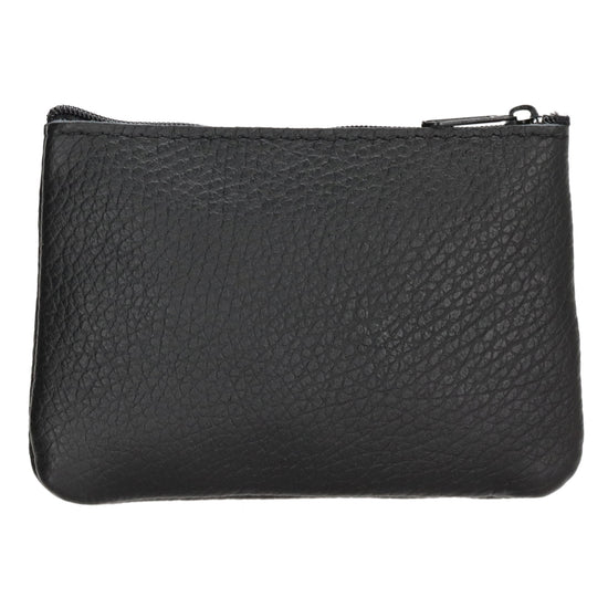 Schlüsseletui 13,5x9cm in Schwarz aus Leder mit Reißverschluss - leder-accessoires.com