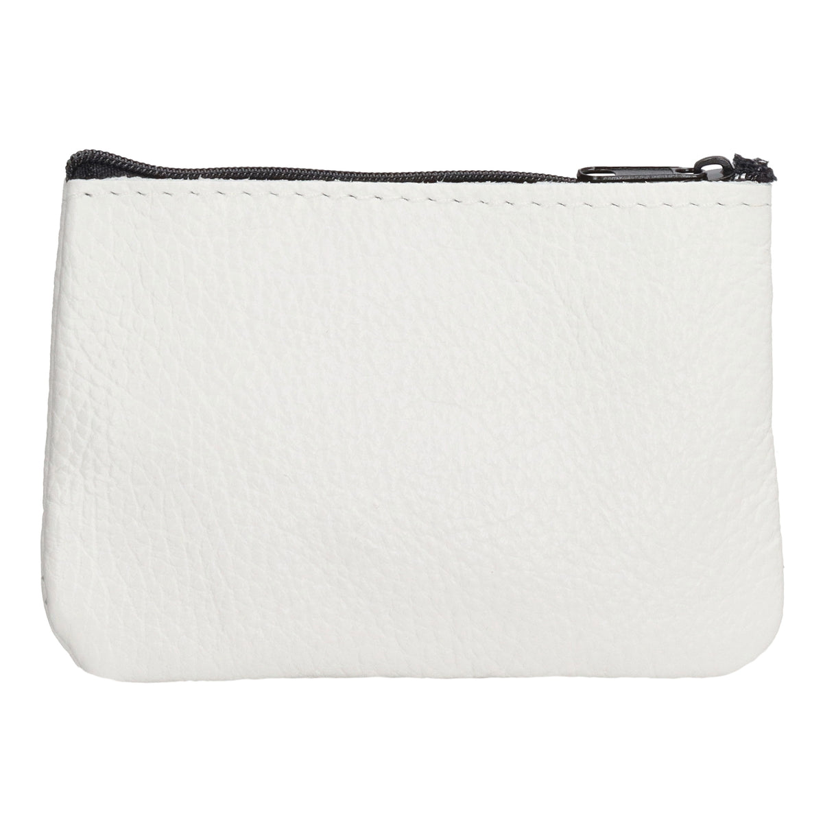 Schlüsseletui 13,5x9cm in Weiß aus Leder mit Reißverschluss - leder-accessoires.com