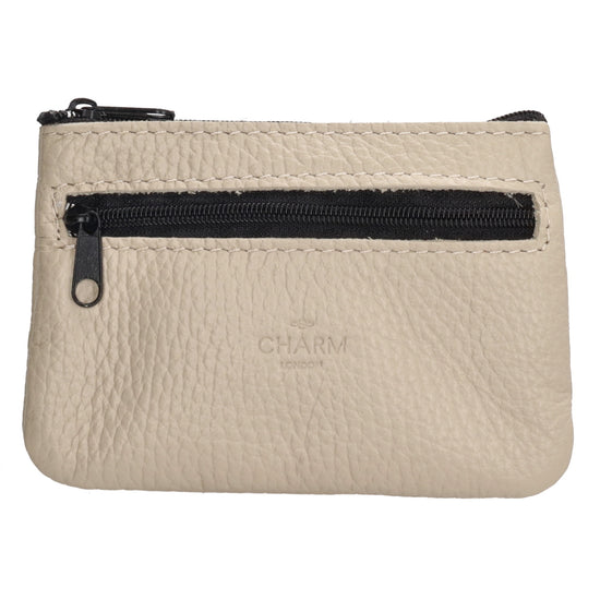 Schlüsseletui 13,5x9cm in Grau aus Leder mit Reißverschluss - leder-accessoires.com