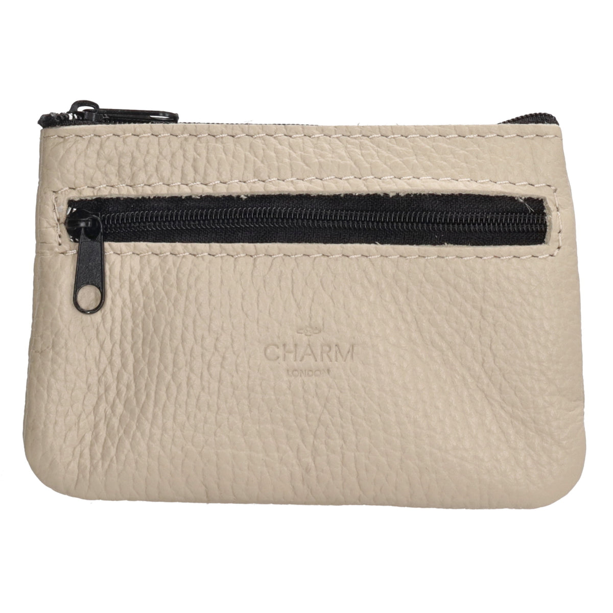 Schlüsseletui 13,5x9cm in Grau aus Leder mit Reißverschluss - leder-accessoires.com