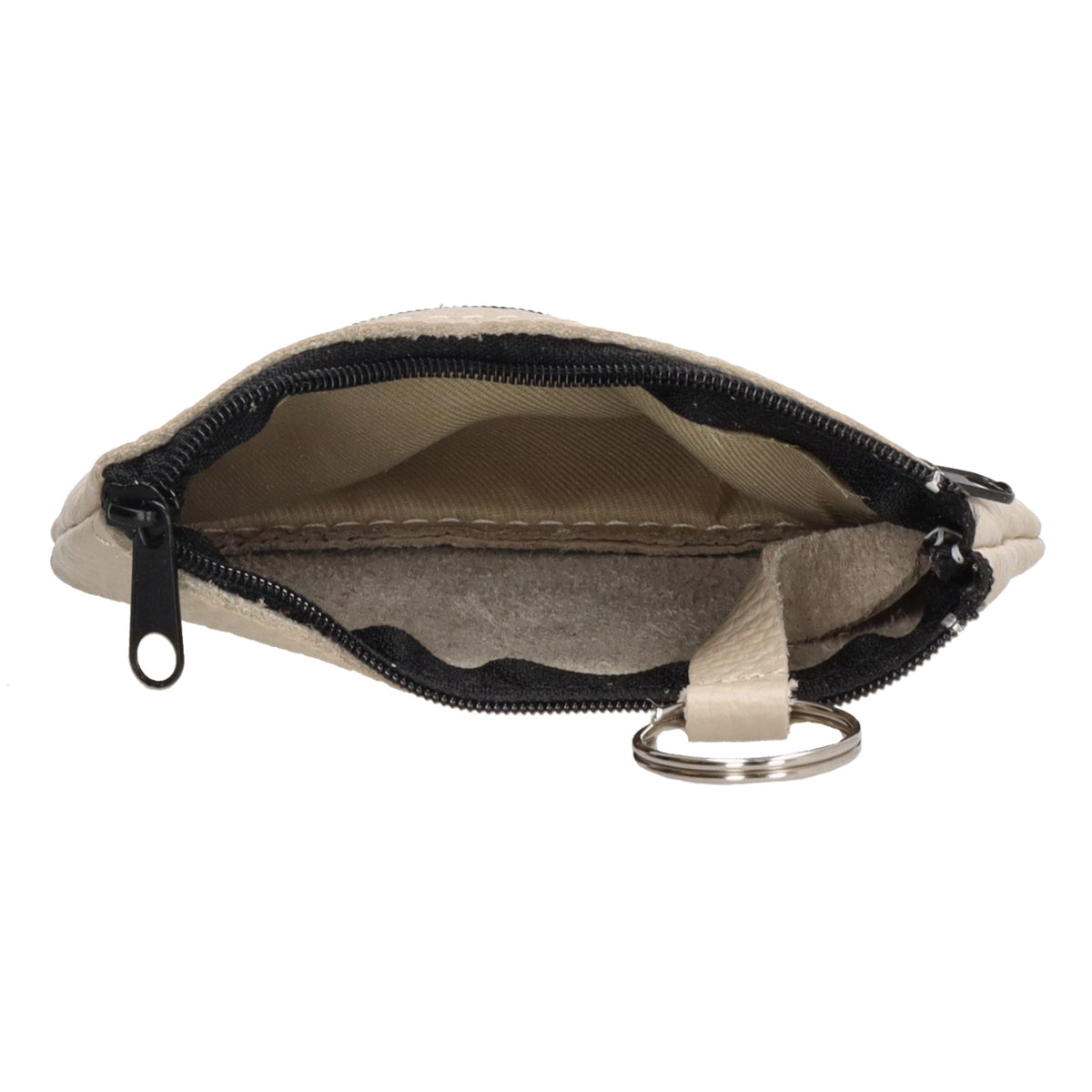 Schlüsseletui 13,5x9cm in Grau aus Leder mit Reißverschluss - leder-accessoires.com