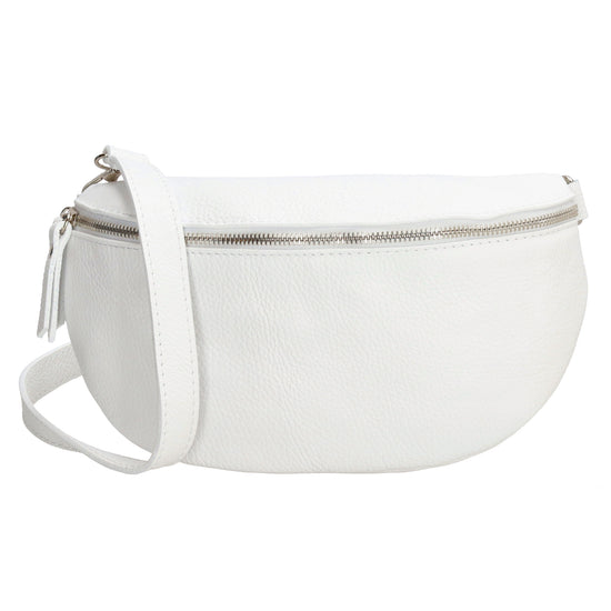 Bodybag 27x17cm in Weiß mit Reißverschluss - leder-accessoires.com