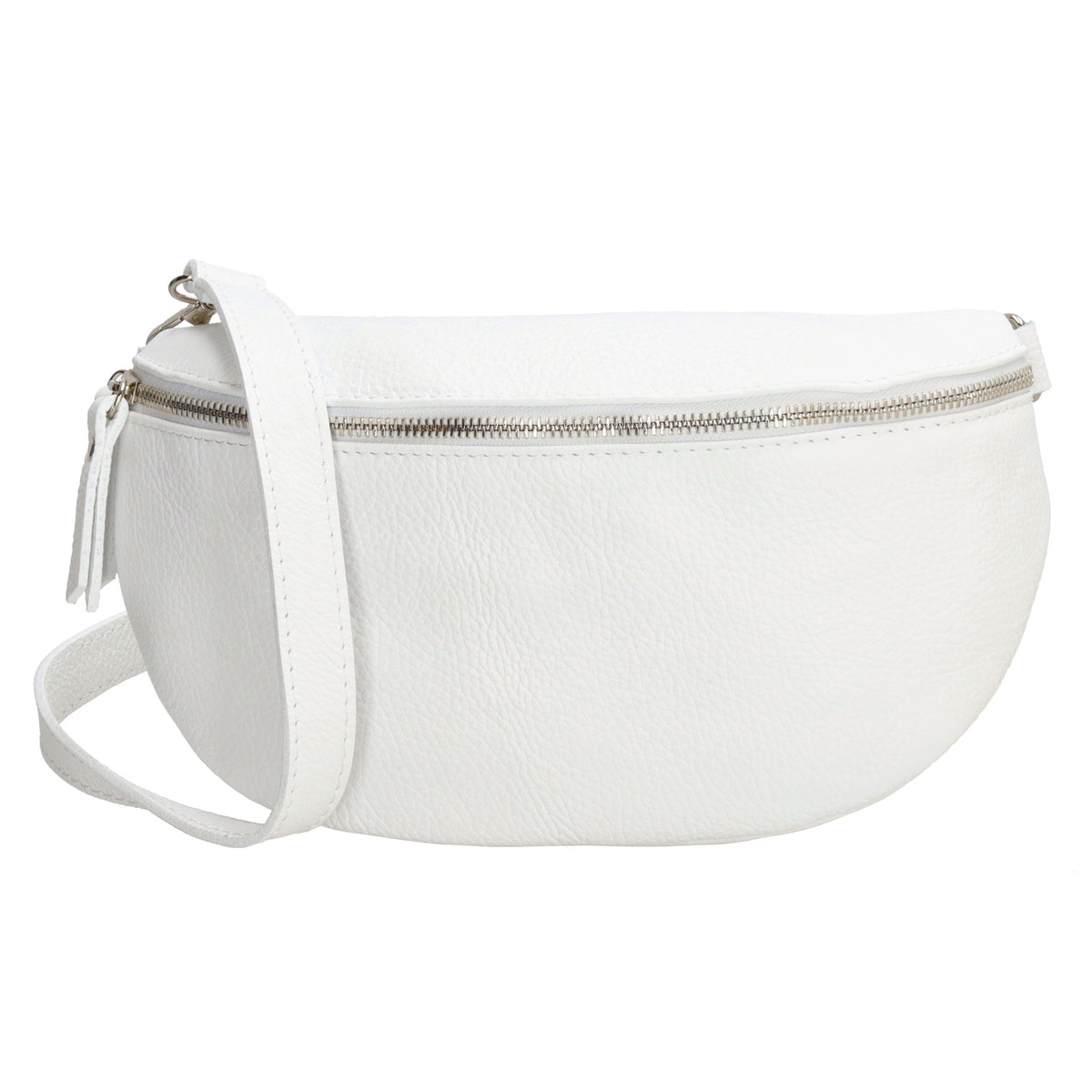 Bodybag 27x17cm in Weiß mit Reißverschluss - leder-accessoires.com